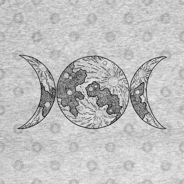 Triple Goddess Wiccan Symbol Lunar Phases Moon Phases Crescent Moon Design by WiccanGathering